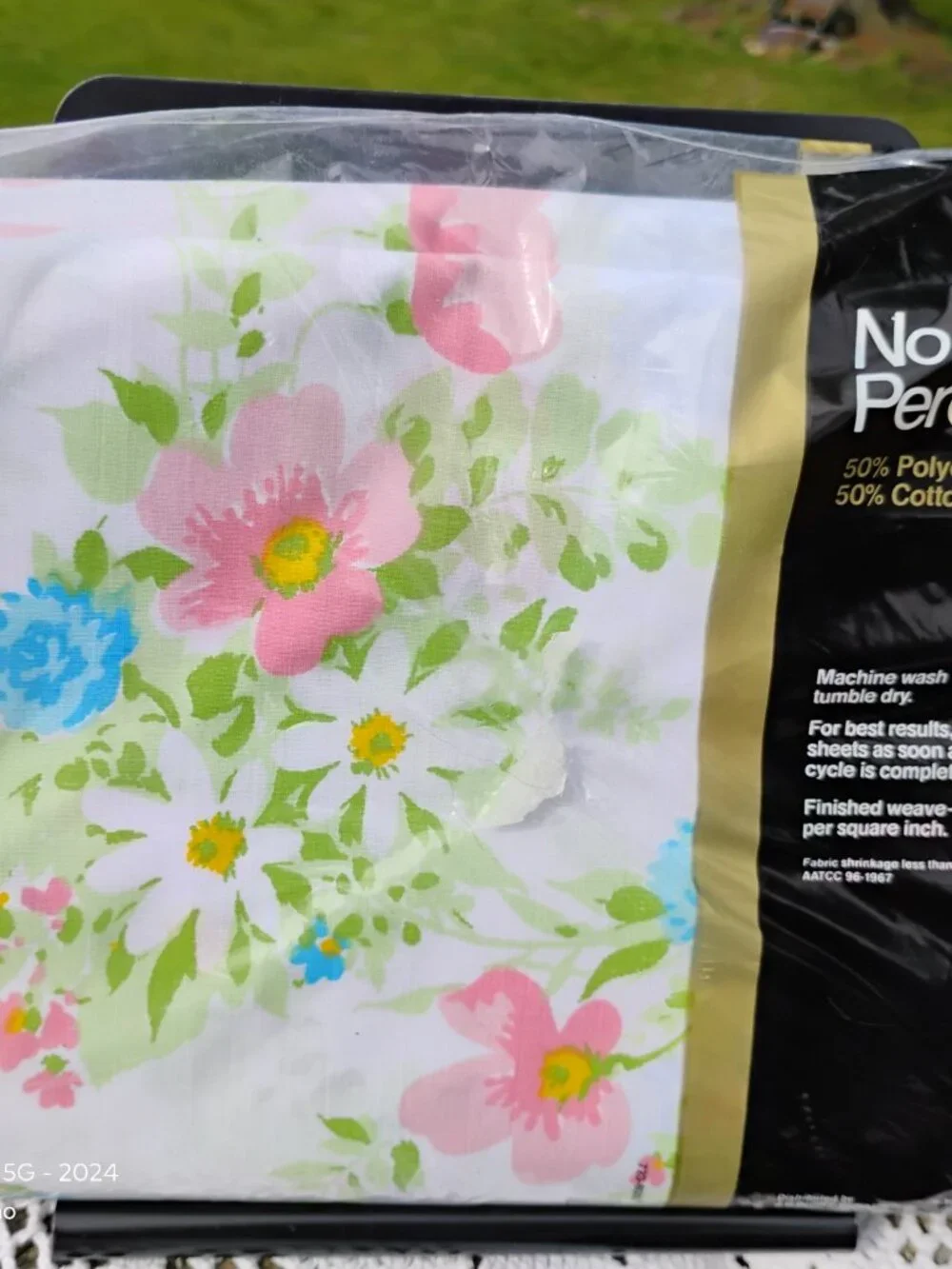 twin flat sheet new old stock JCPenney vtg 1970s Juliet floral print cottagecore